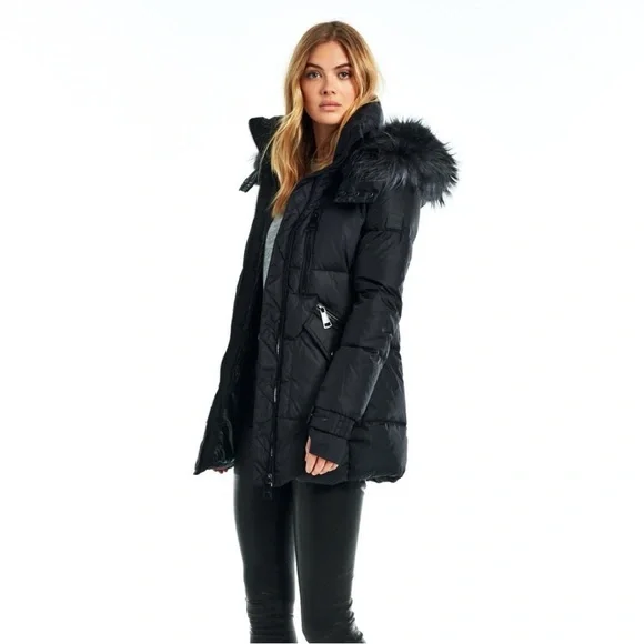 SAM. Fur Cruiser Parka Coat Puffer XS Black - Picture 2 of 7